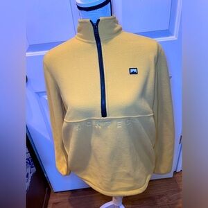 Montec Womens Size Medium 1/2 Zip Yellow Fleece Sweater Sweatshirt Jacket